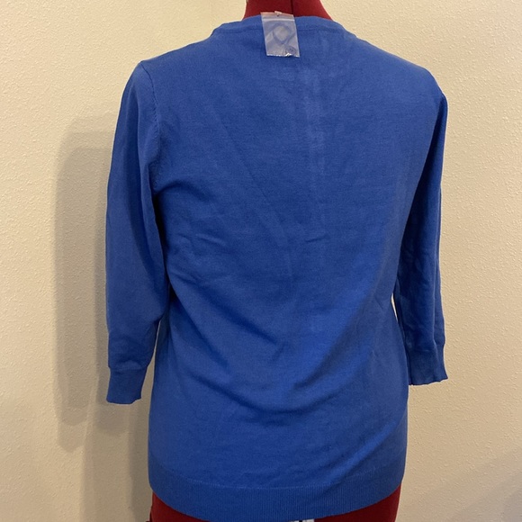 NWOT Sequin Snowflake Cascade Blue Cardigan |Size Medium - Picture 5 of 7